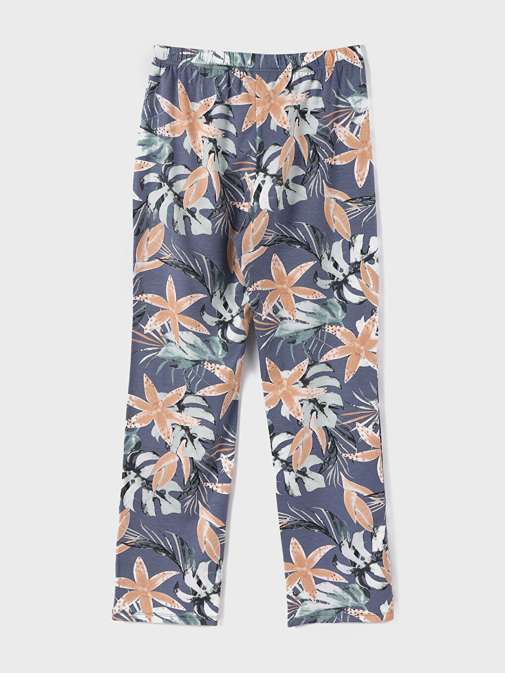 قيعان بيجامة نسائية بنقشة وخصر مرن-1