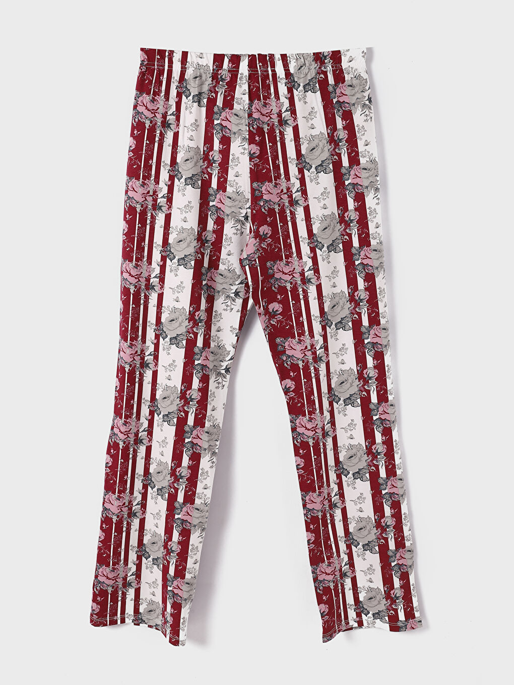 قيعان بيجامة نسائية بنقشة وخصر مرن-1