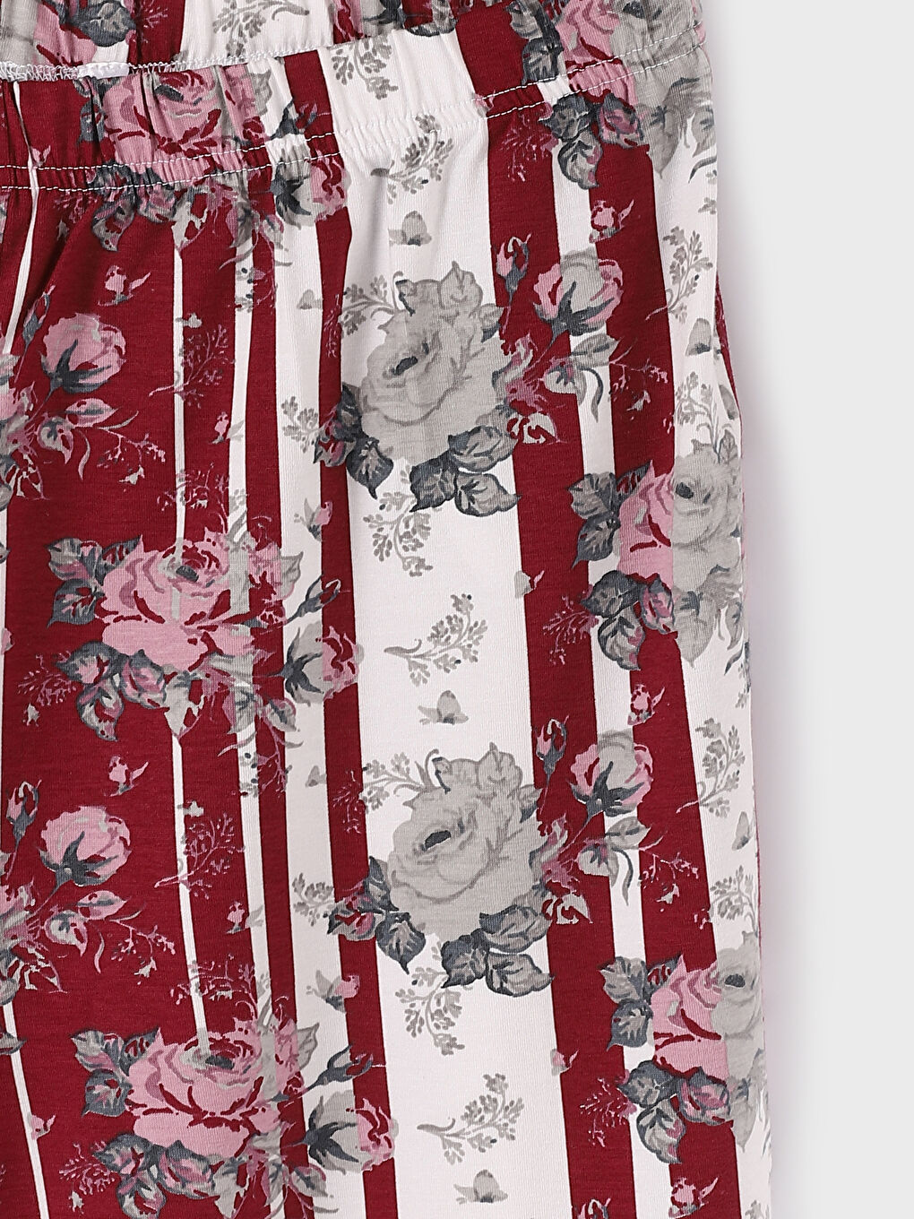 قيعان بيجامة نسائية بنقشة وخصر مرن-2