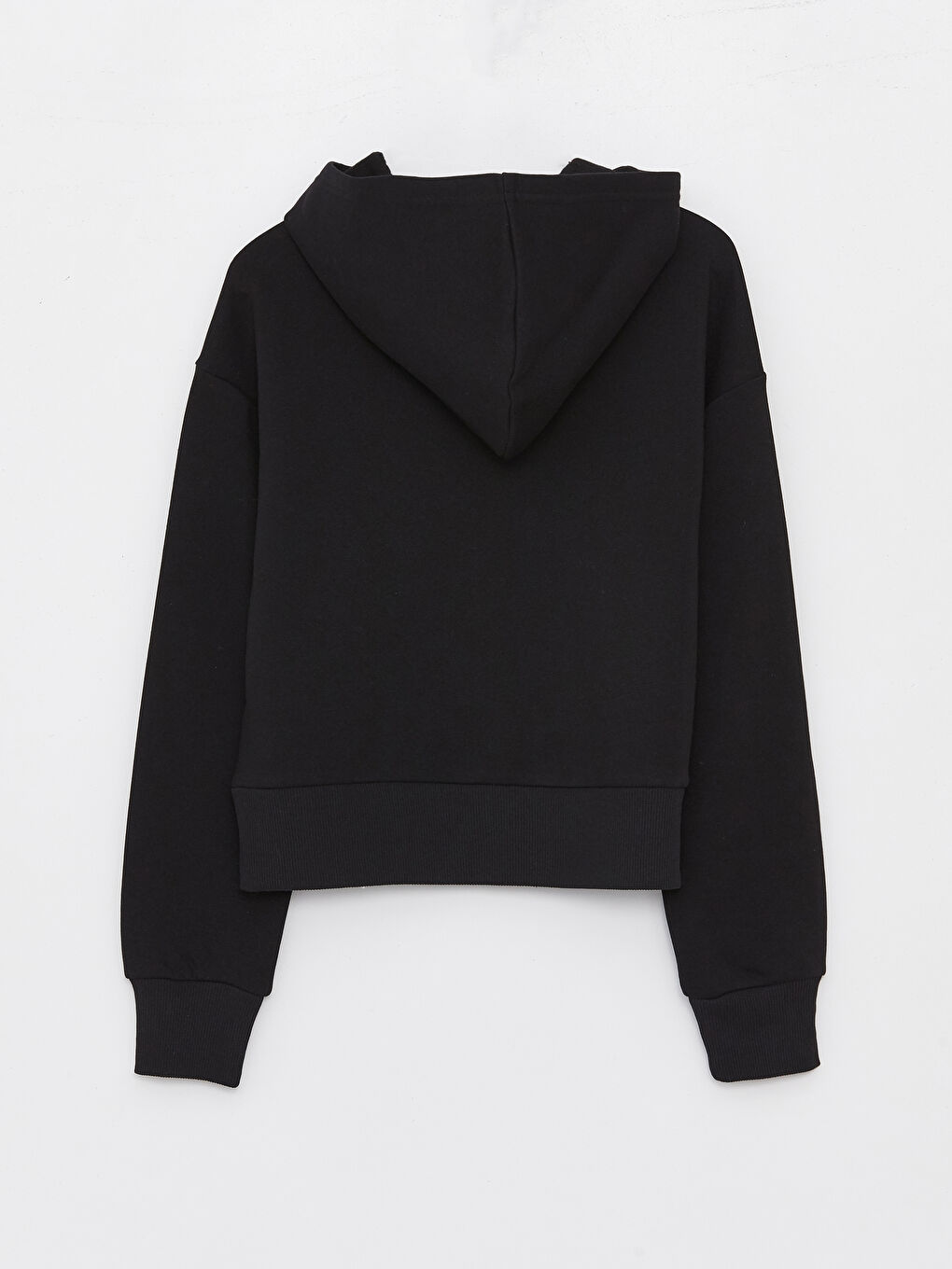 XSIDE Yeni Siyah Düz Oversize Kadın Kalın Hoodie - 6