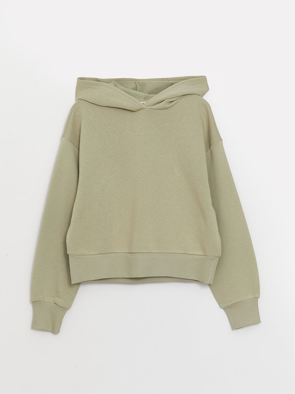 XSIDE Mat Yeşil Düz Oversize Kadın Hoodie - 5