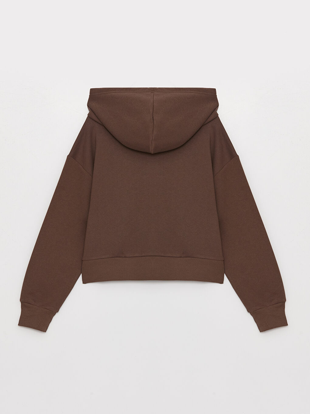 XSIDE Koyu Kahverengi Düz Oversize Kadın Hoodie - 6