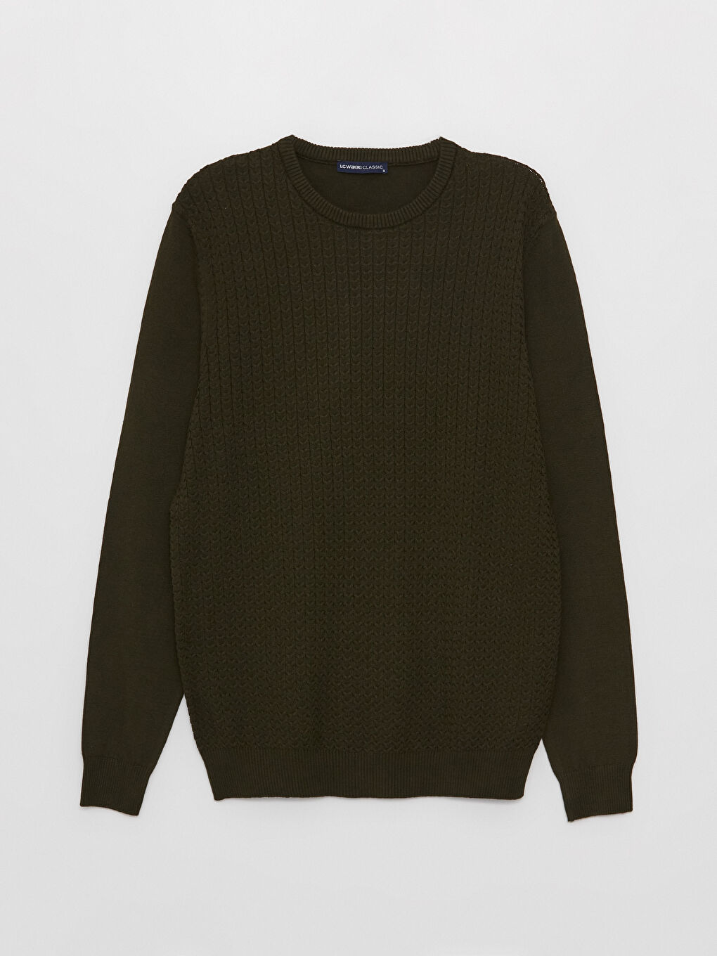 Светр чоловічий трикотажний з круглим вирізом та довгим рукавом-5