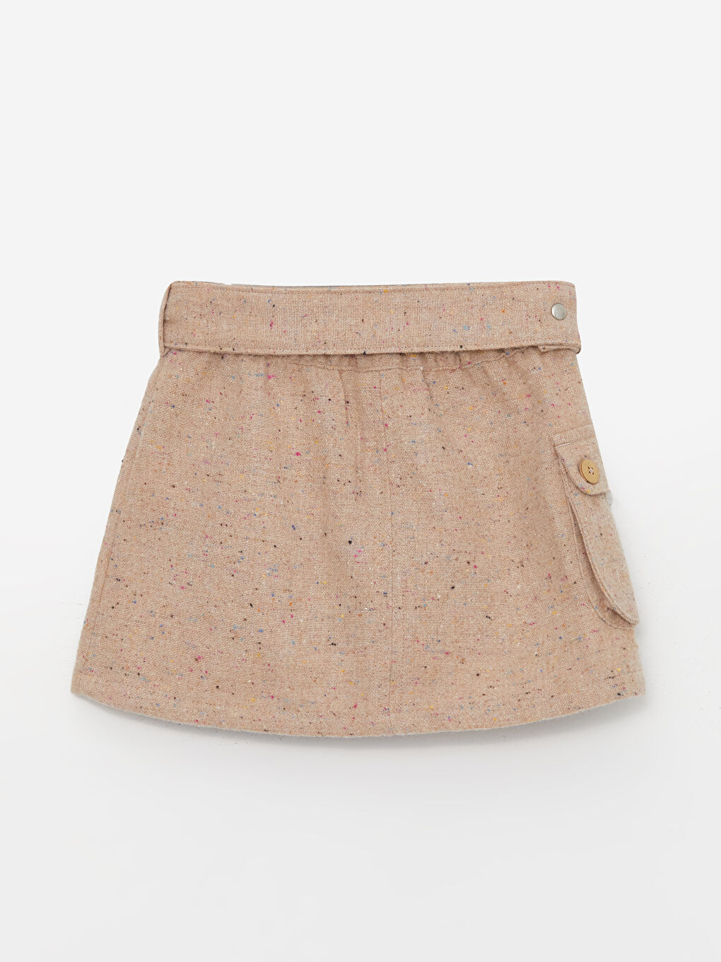 Kahverengi Beli Lastikli Basic Kız Bebek Etek ve Külotlu Çorap 2'li Takım-3