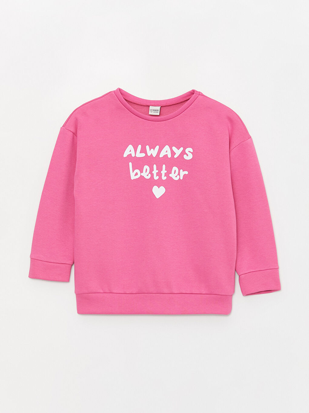 Pembe Bisiklet Yaka Baskılı Uzun Kollu Kız Çocuk Sweatshirt-3