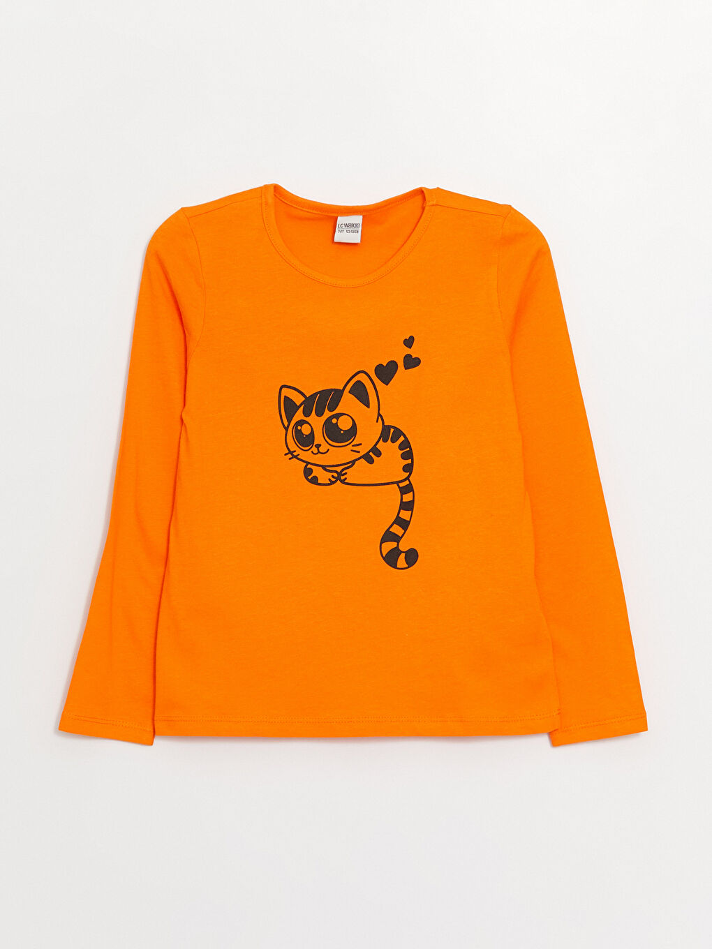 Crew Neck Printed Long Sleeve Girls' T-Shirt-4