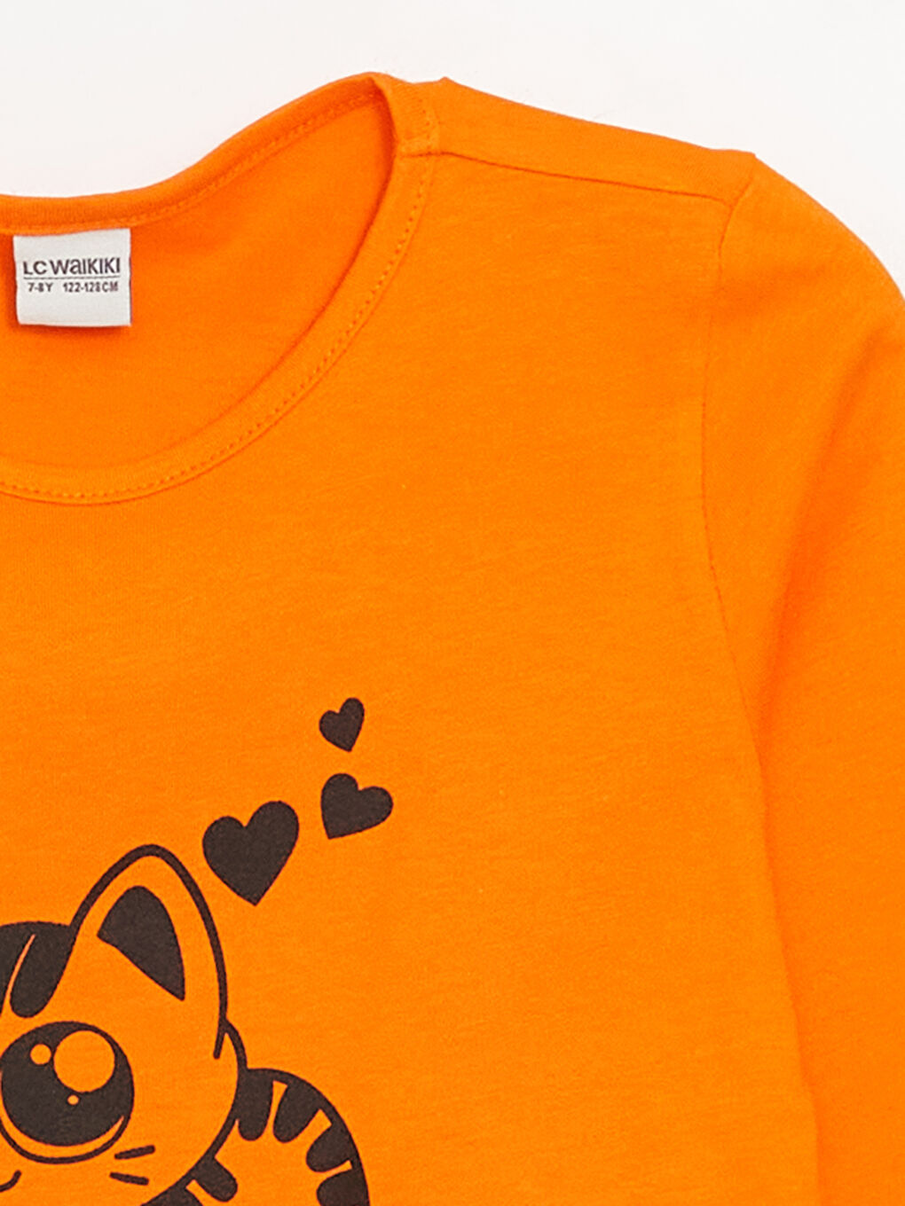 Crew Neck Printed Long Sleeve Girls' T-Shirt-5