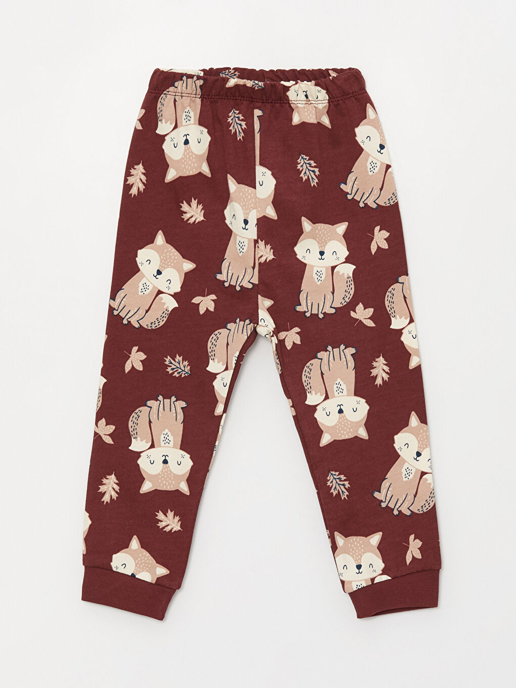 Bordo Bisiklet Yaka Uzun Kollu Erkek Bebek Pijama Takım 2'li-8