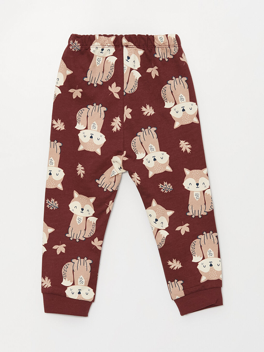 Bordo Bisiklet Yaka Uzun Kollu Erkek Bebek Pijama Takım 2'li-9