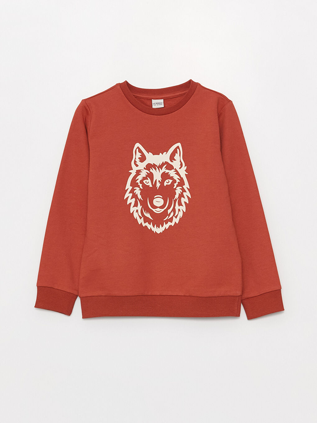 Turuncu Bisiklet Yaka Baskılı Uzun Kollu Erkek Çocuk Sweatshirt