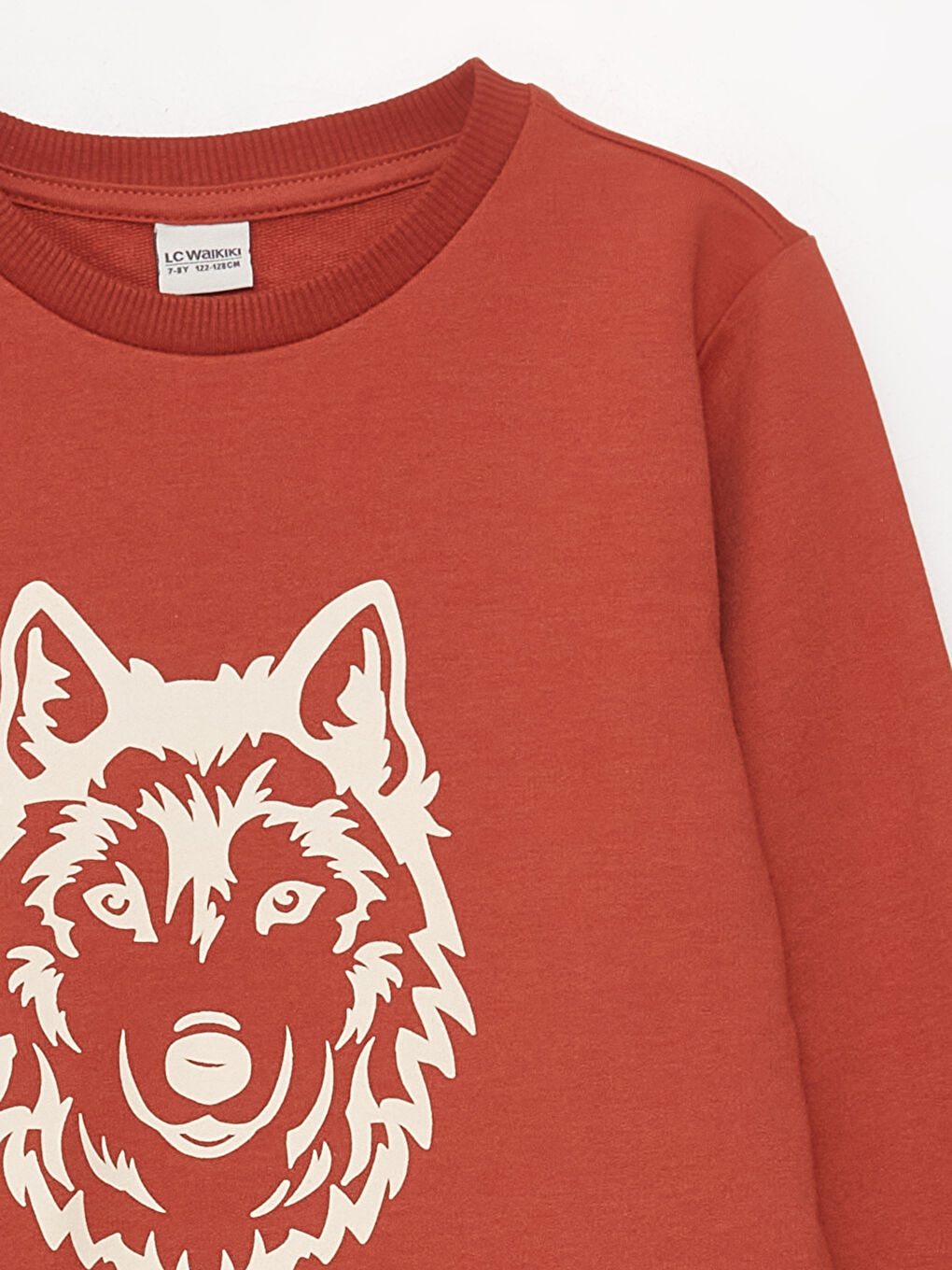 Turuncu Bisiklet Yaka Baskılı Uzun Kollu Erkek Çocuk Sweatshirt-1