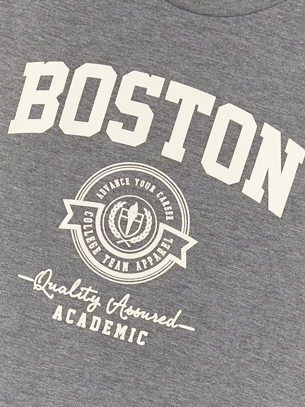 Gri Bisiklet Yaka Baskılı Uzun Kollu Erkek Çocuk Sweatshirt-2