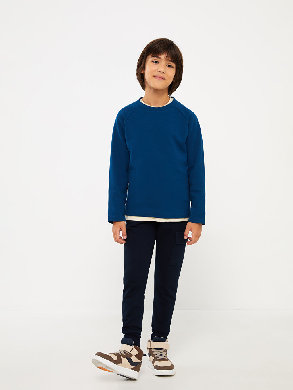 Mavi Bisiklet Yaka Basic Uzun Kollu Erkek Çocuk Tişört-2