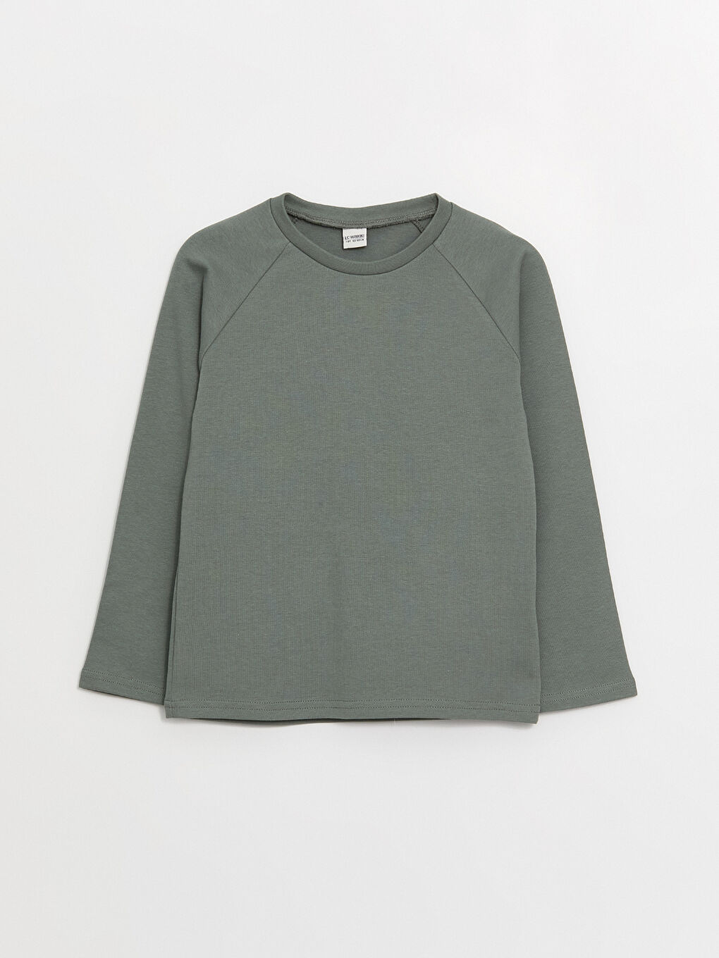 Yeşil Bisiklet Yaka Basic Uzun Kollu Erkek Çocuk Tişört-3