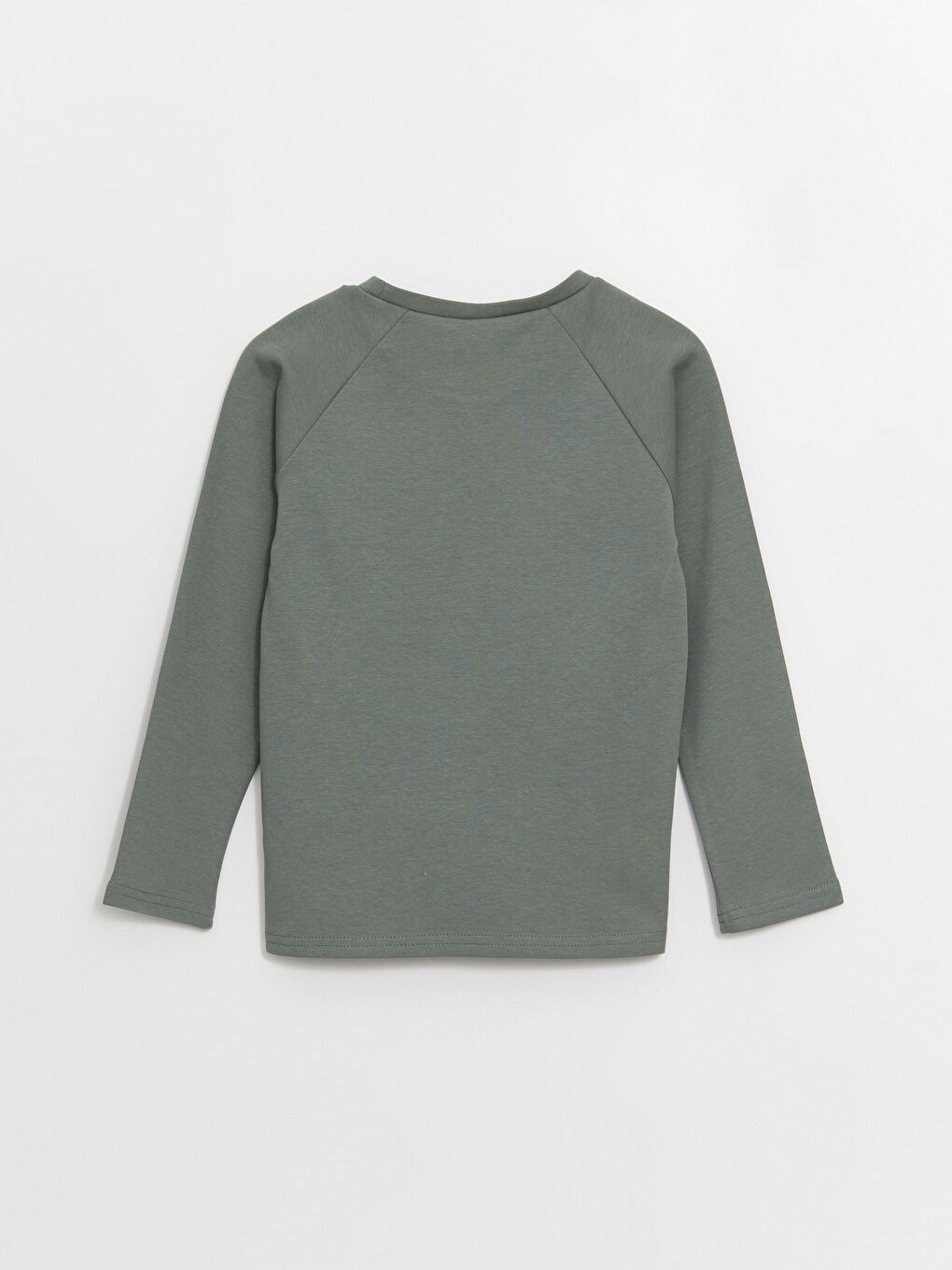 Yeşil Bisiklet Yaka Basic Uzun Kollu Erkek Çocuk Tişört-5