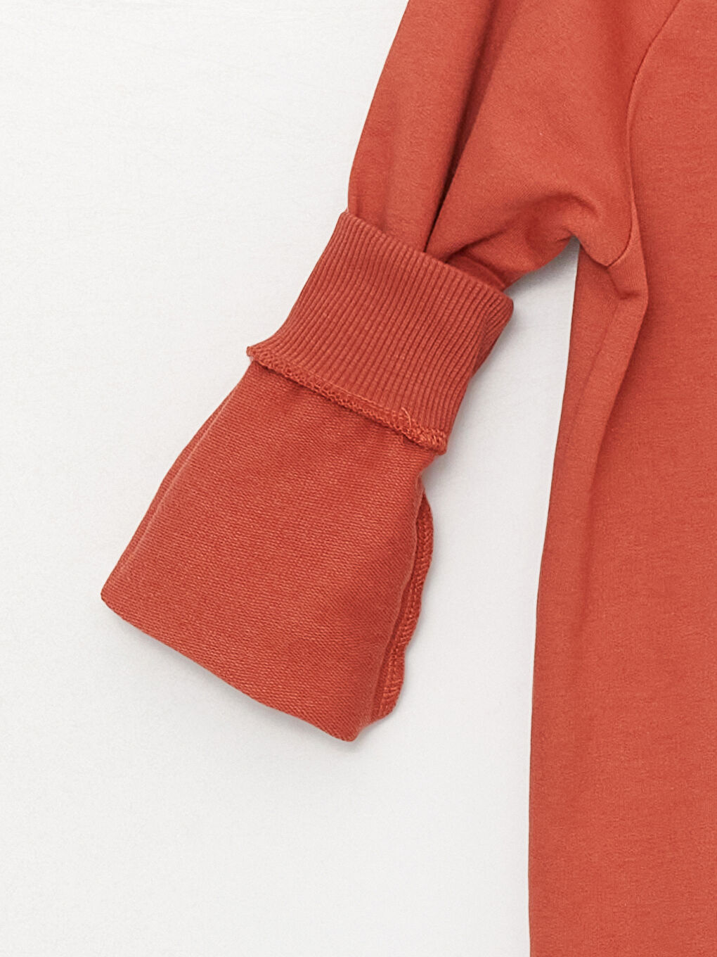 Turuncu Bisiklet Yaka Basic Uzun Kollu Erkek Çocuk Tişört-3