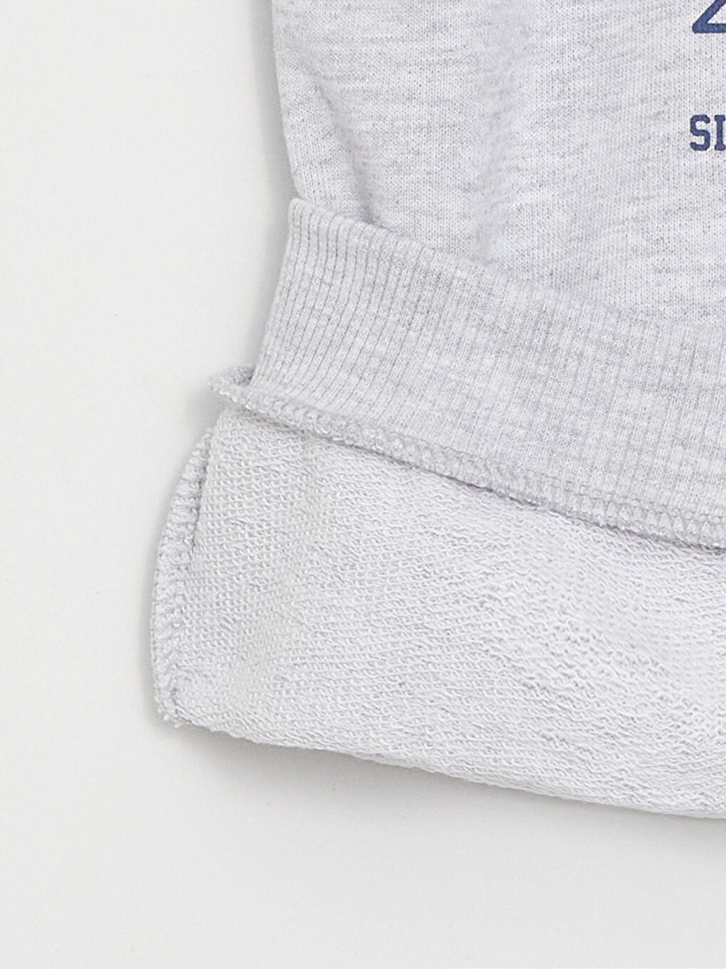 Beyaz Bisiklet Yaka Uzun Kollu Baskılı Erkek Bebek Sweatshirt-2