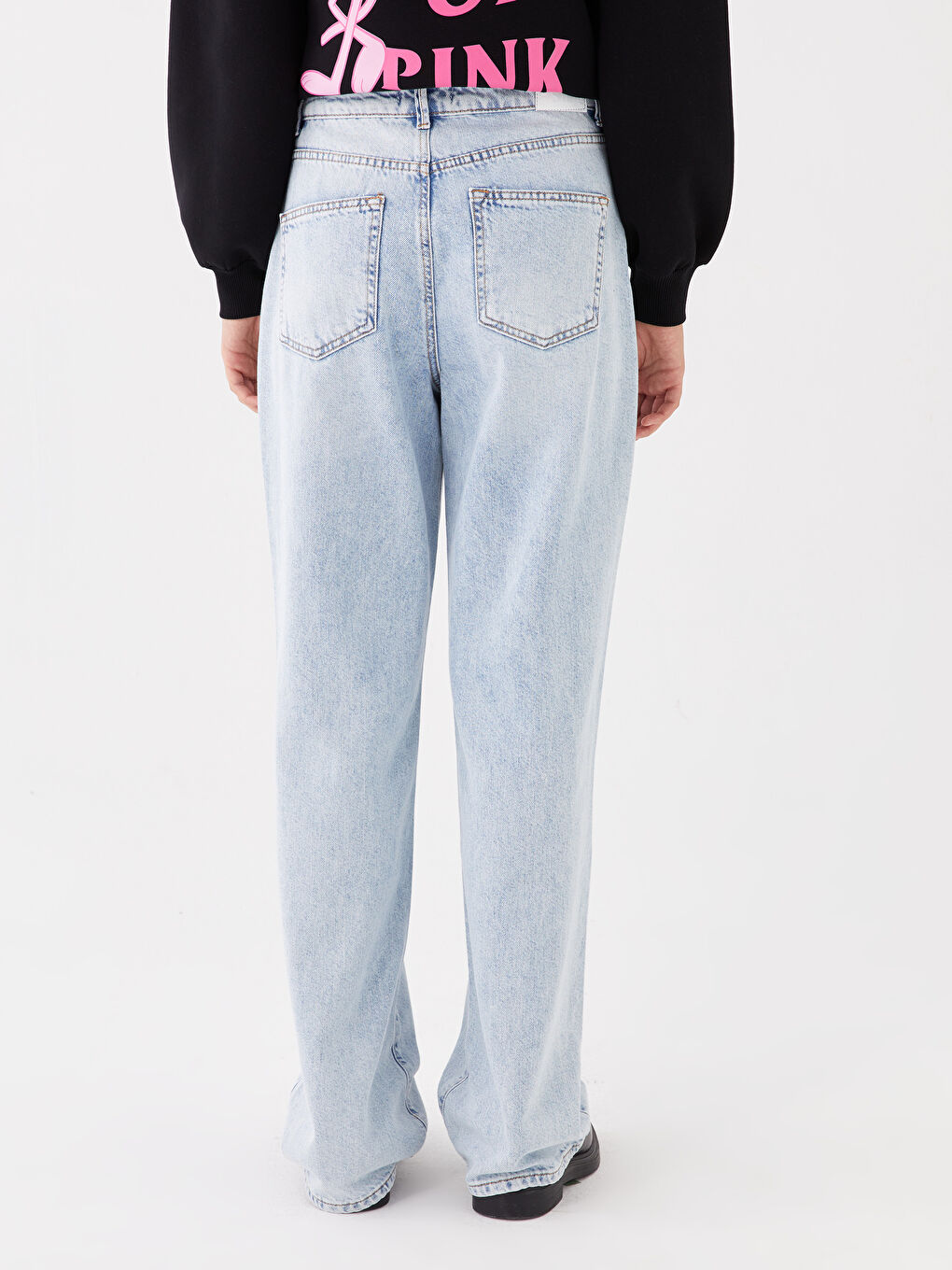 Mavi Yüksek Bel Straight Fit Kadın Jean Pantolon-3