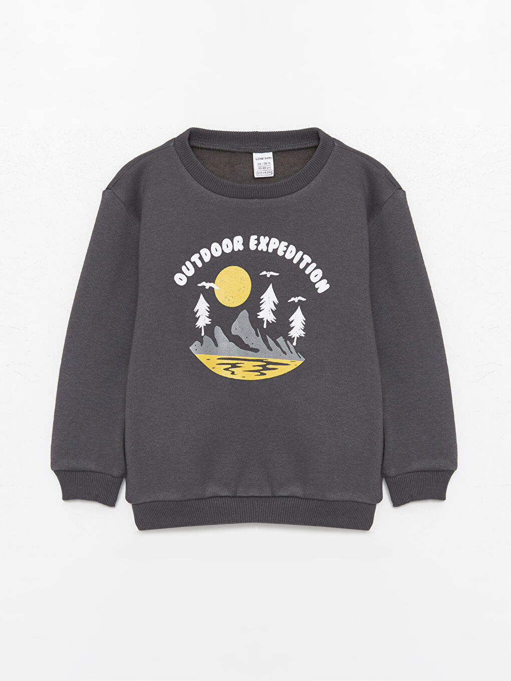 سويت شيرت مطبوع كم طويل بياقة دائرية للأولاد الرضع