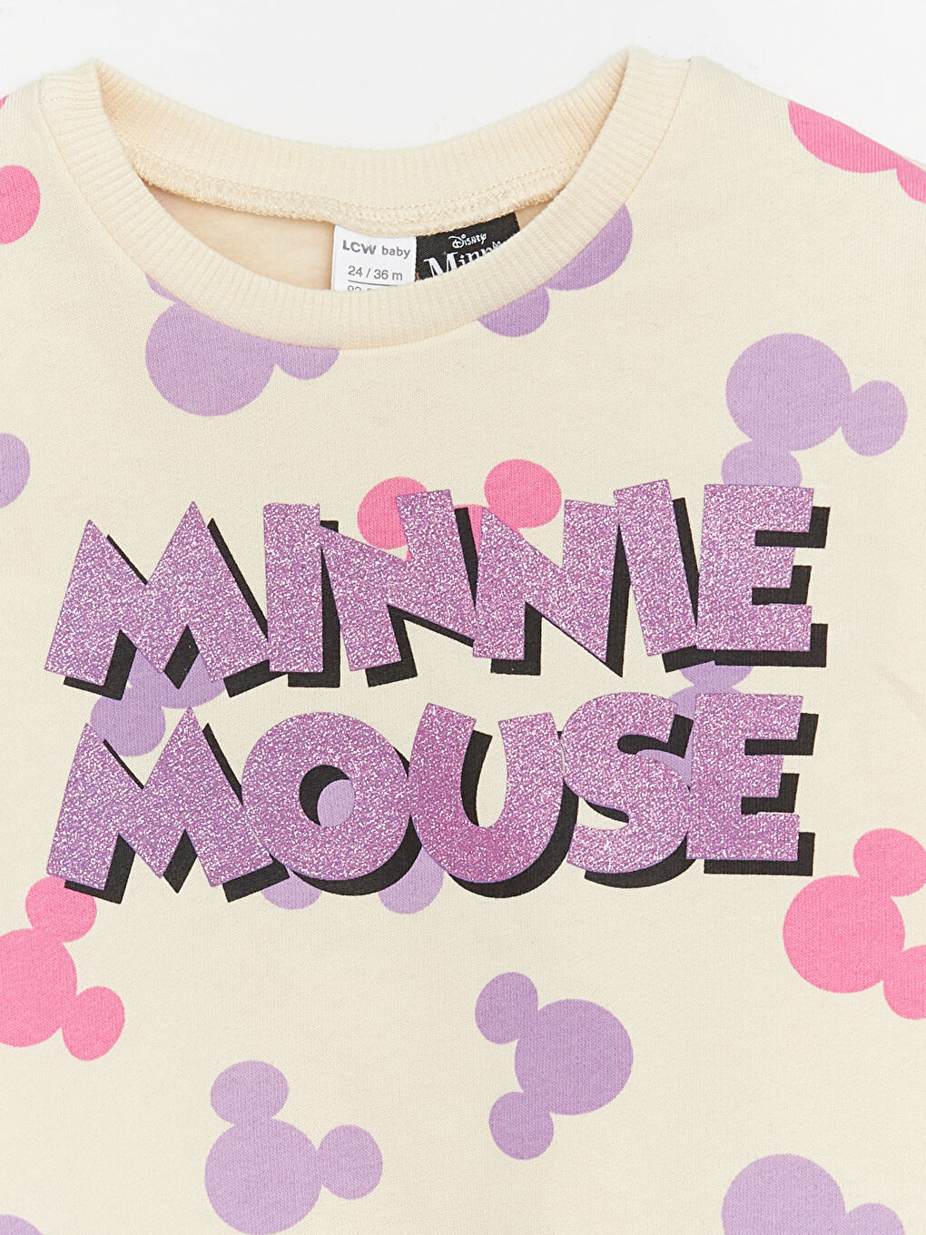 Crew Neck Long Sleeve Minnie Mouse Printed Baby Girls' Sweatshirt and Tights 2 Pack Set-3
