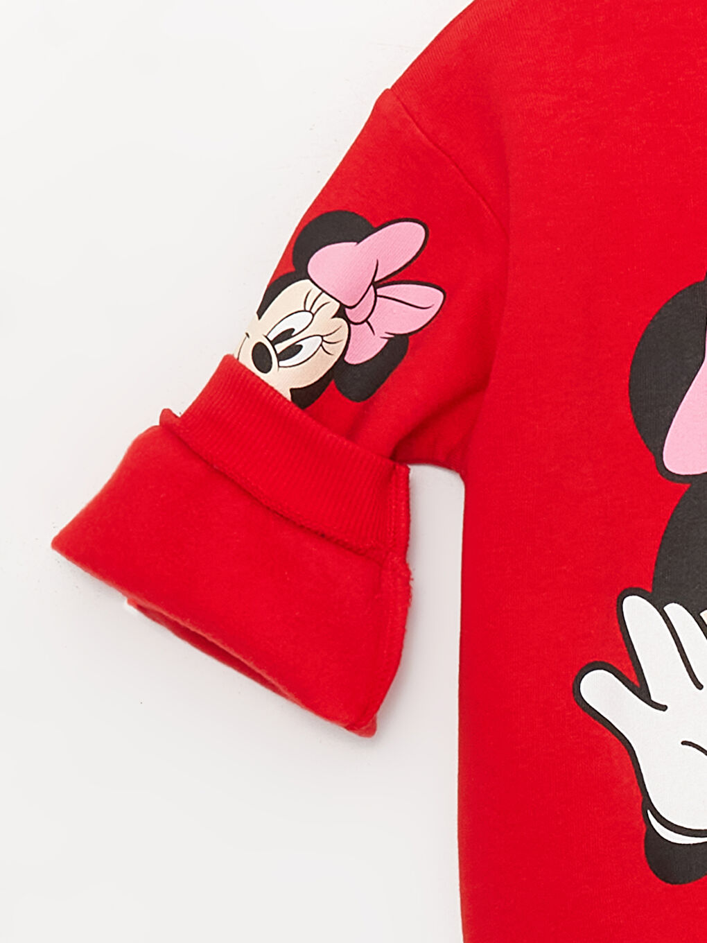 Crew Neck Long Sleeve Minnie Mouse Printed Baby Girls' Sweatshirt-1
