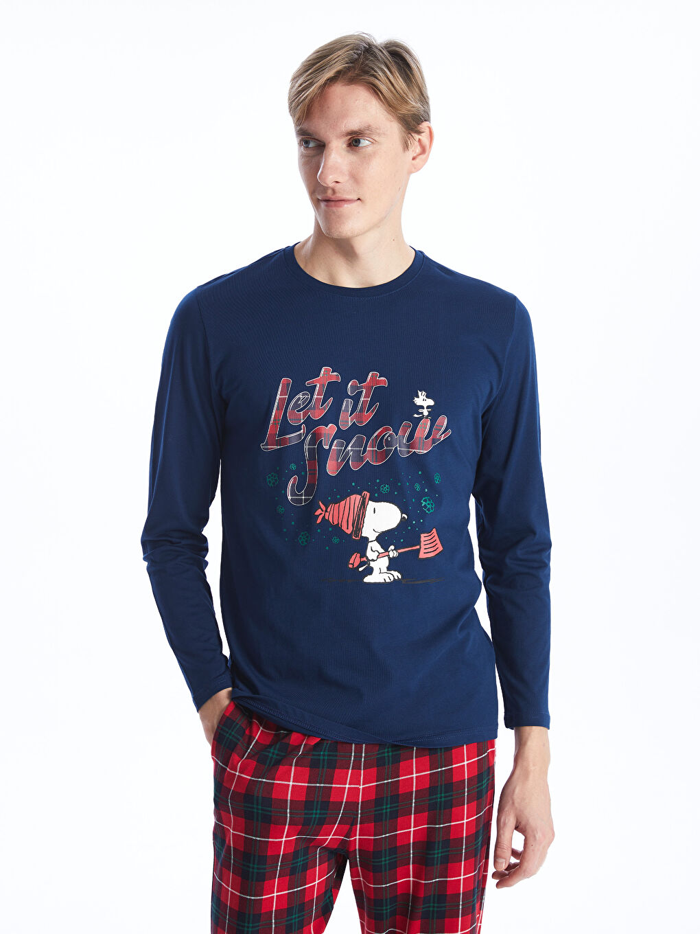 LC WAIKIKI Regulär Geschnittenes Snoopy Bedrucktes Pyjama-Set für Herren -W3HH15Z8-LSJ