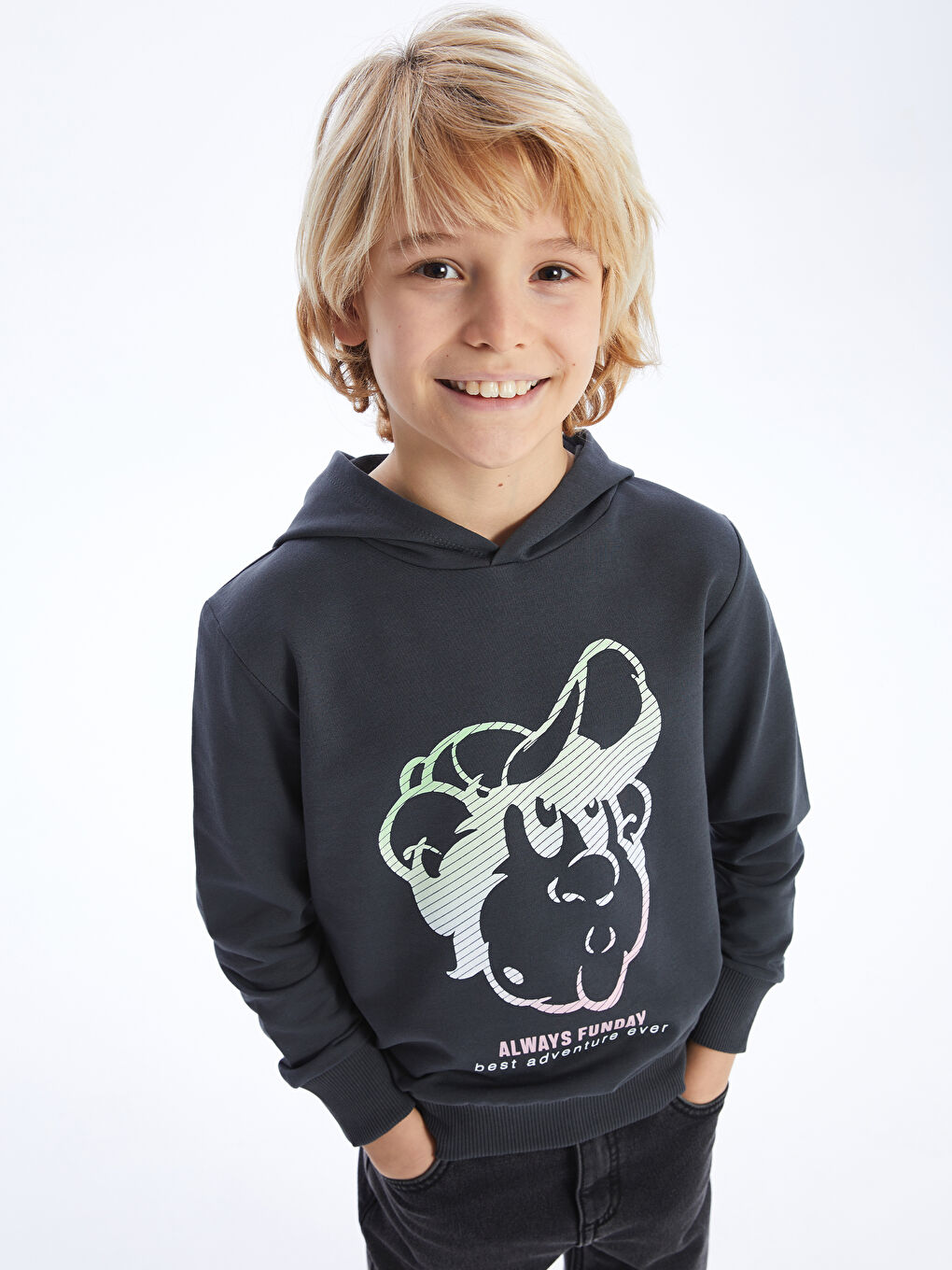 Nostalgic Monkey Printed Boys' Sweatshirt -W3HH36Z4-R34