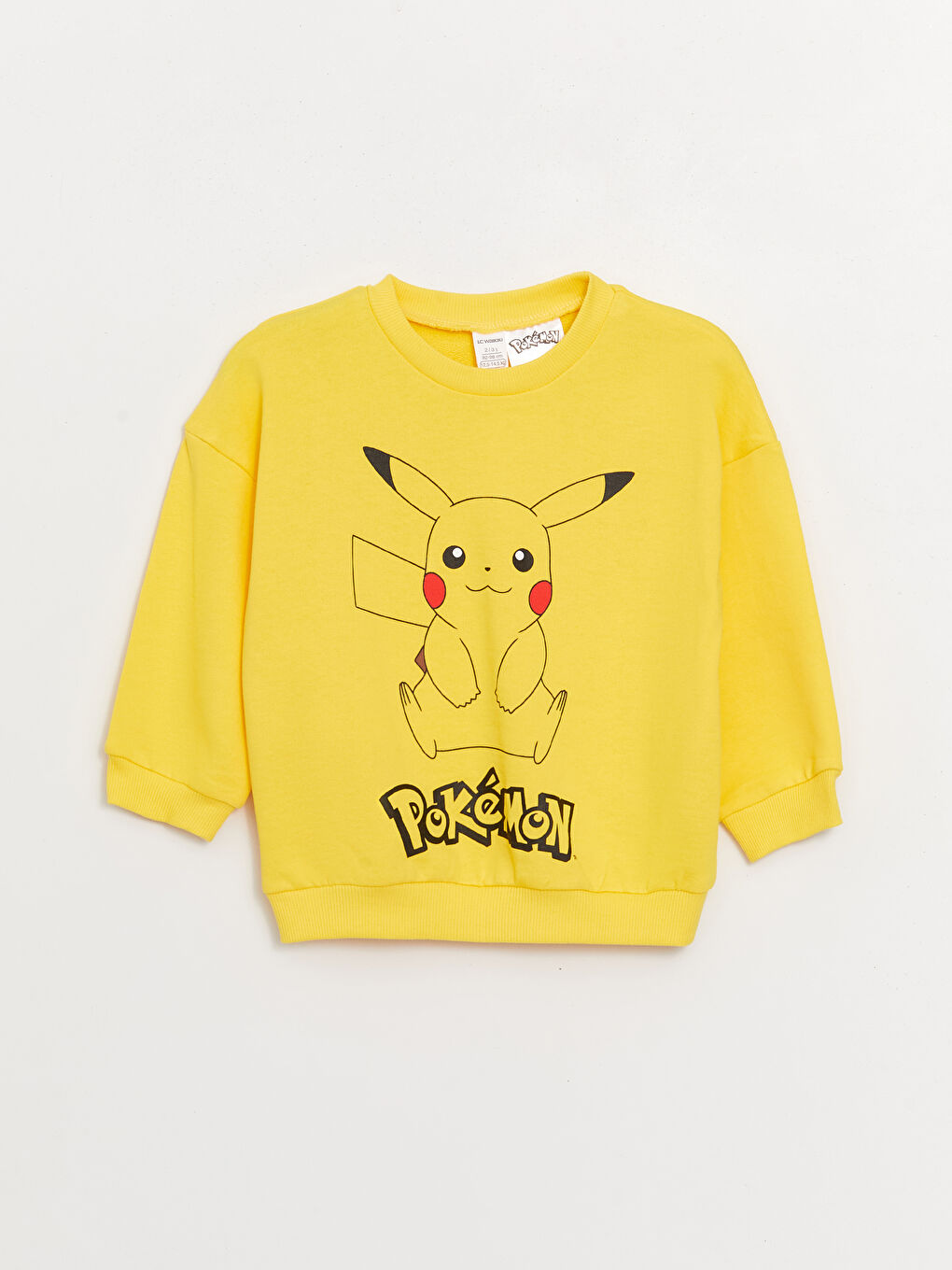 LCW baby Sarı Bisiklet Yaka Uzun Kollu Pokemon Baskılı Erkek Bebek Sweatshirt