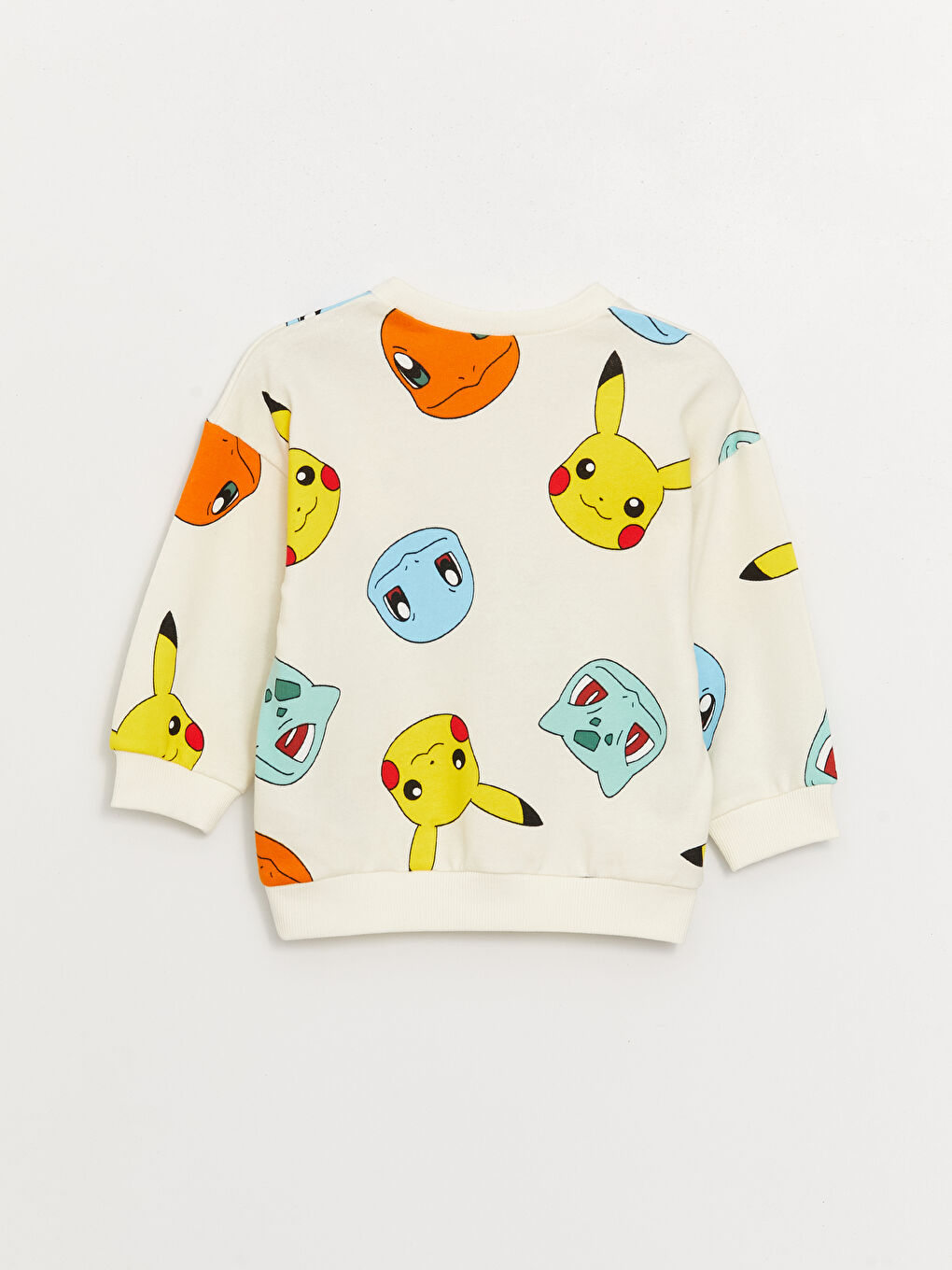 LCW baby Ekru Baskılı Bisiklet Yaka Uzun Kollu Pokemon Baskılı Erkek Bebek Sweatshirt - 1