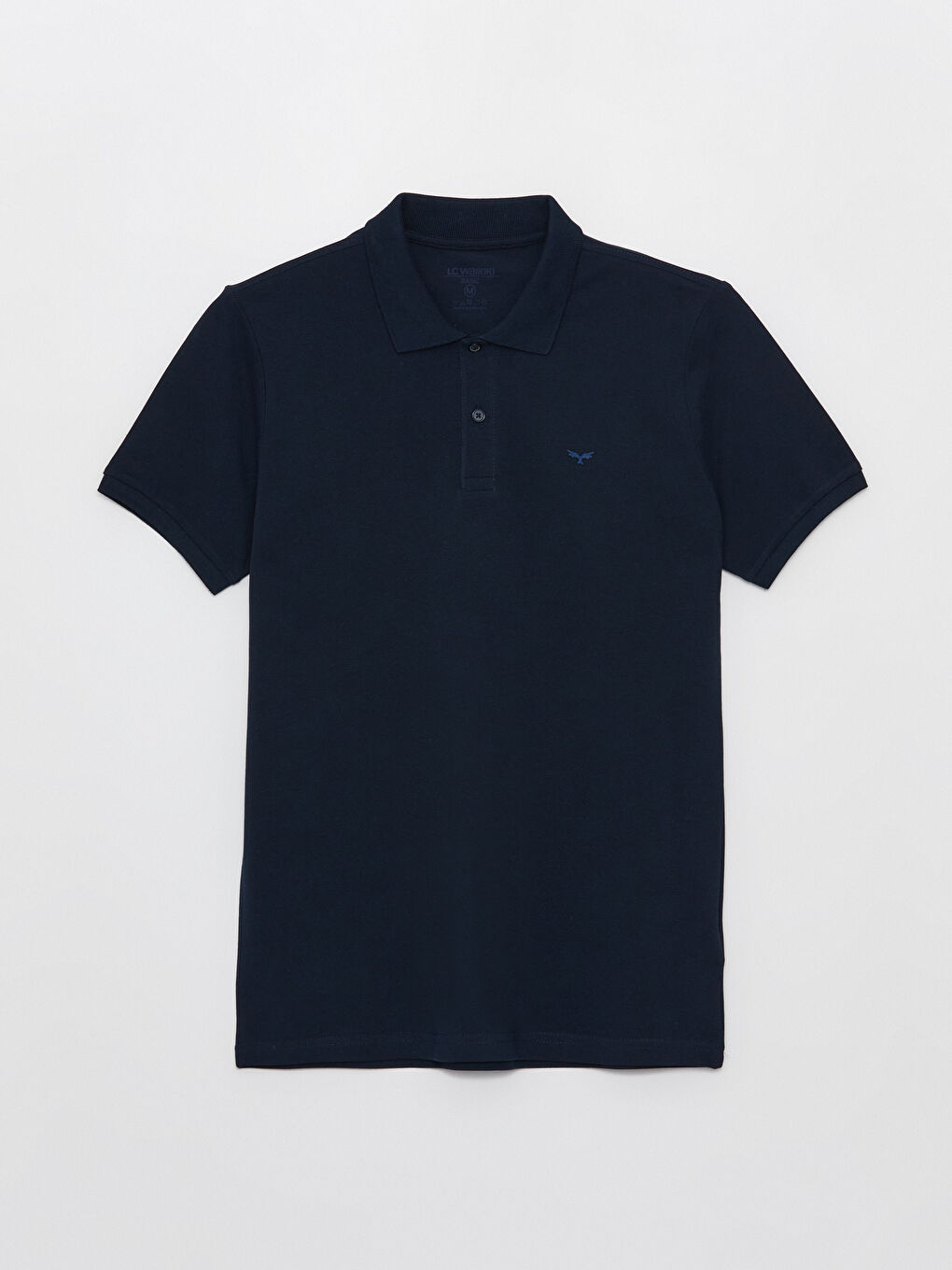 Lacivert Polo Yaka Kısa Kollu Pike Erkek Tişört-5