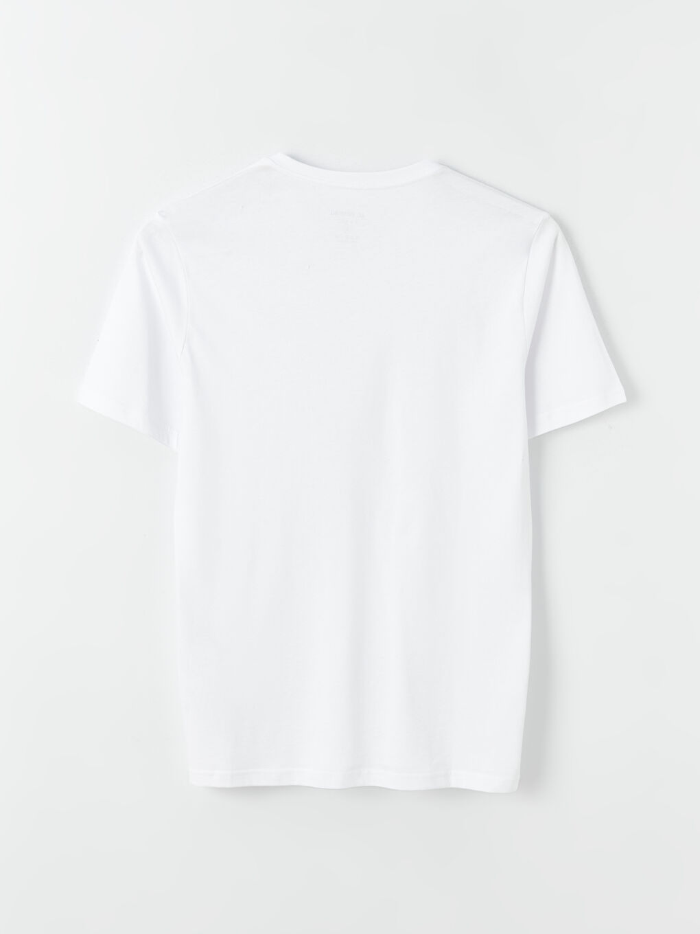 Beyaz V Yaka Kısa Kollu Penye Erkek Tişört-6