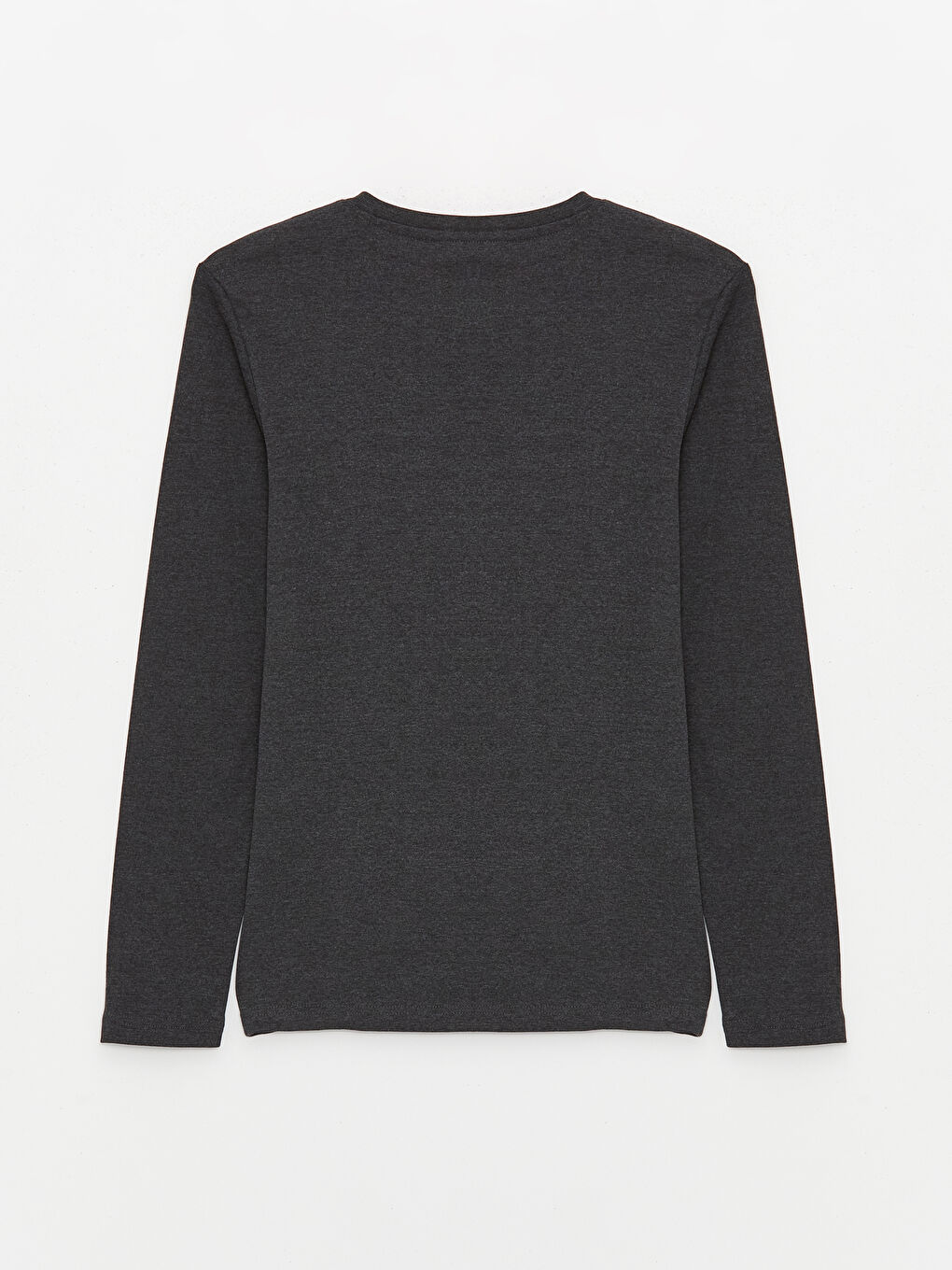 Antrasit Bisiklet Yaka Uzun Kollu Penye Erkek Tişört-6