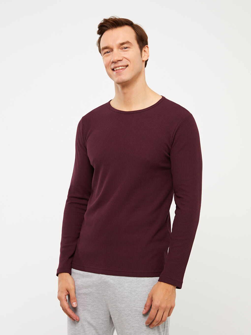 Bordo Standart Kalıp Erkek Pijama Takımı-1