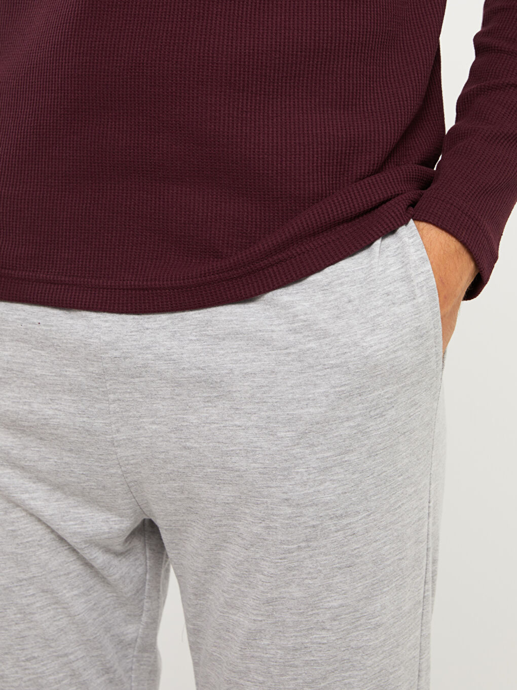 Bordo Standart Kalıp Erkek Pijama Takımı-3