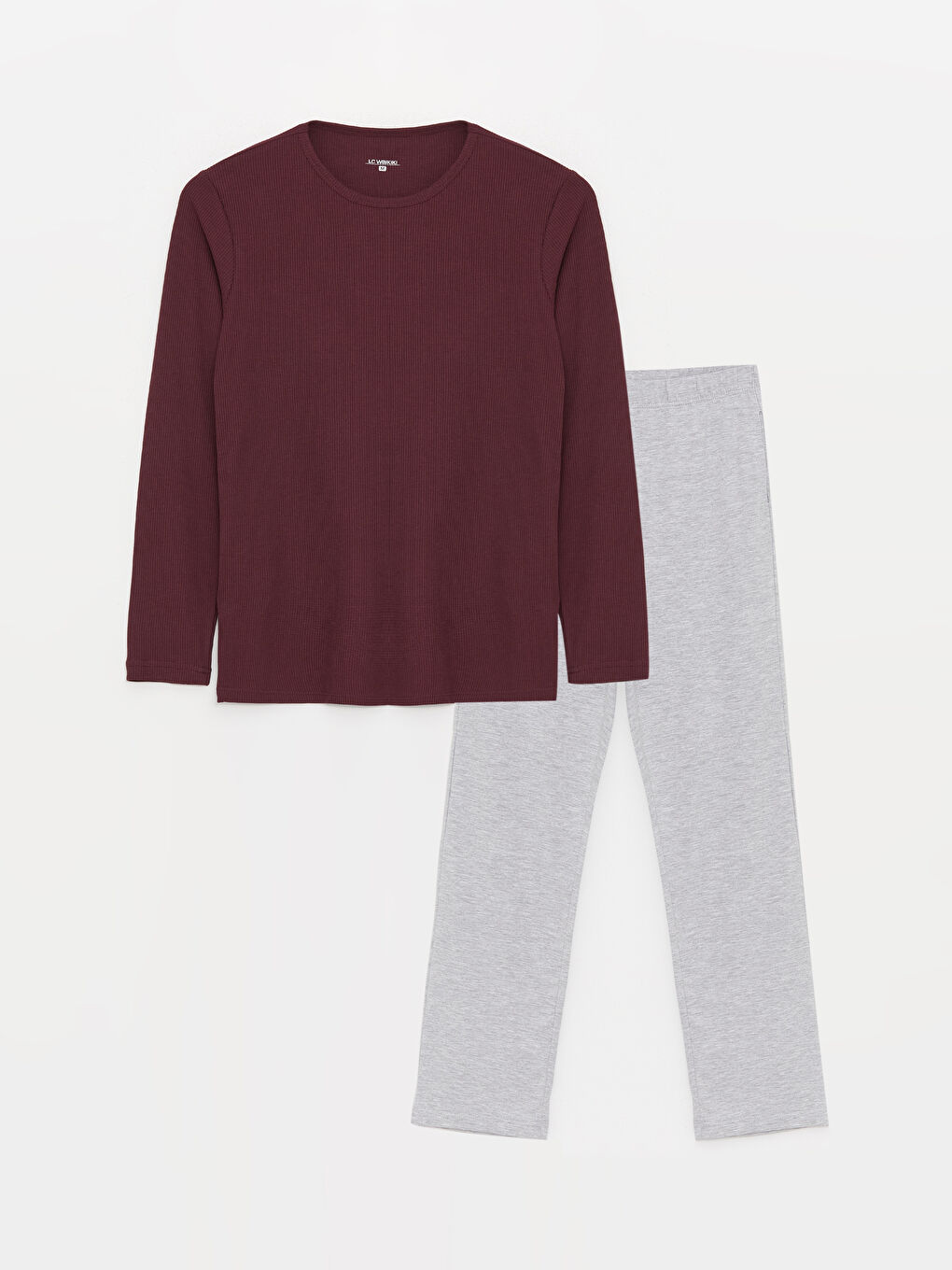 Bordo Standart Kalıp Erkek Pijama Takımı-5