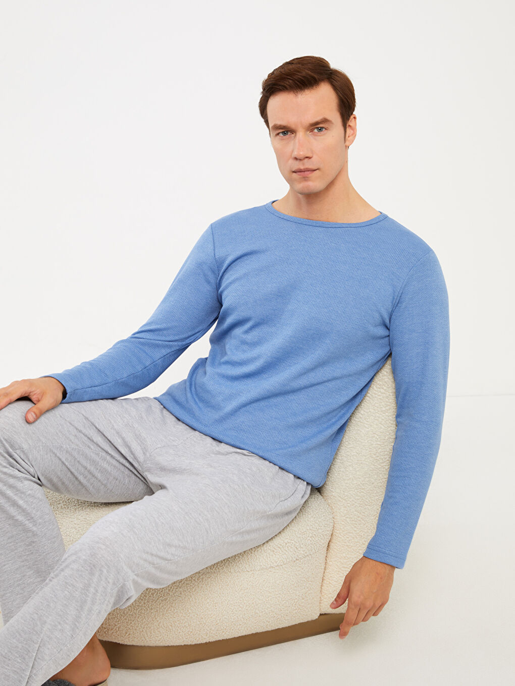 Mavi Standart Kalıp Erkek Pijama Takımı