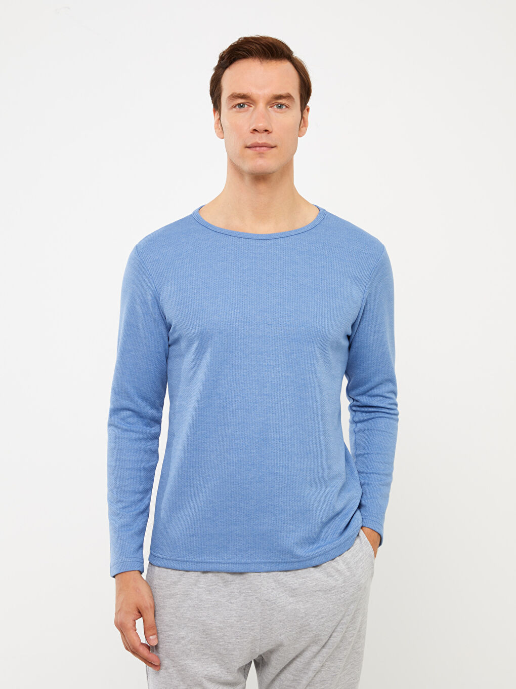 Mavi Standart Kalıp Erkek Pijama Takımı-1