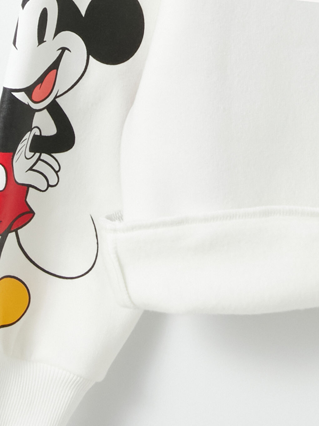 XSIDE Ekru Mickey Mouse Baskılı Oversize Kadın Kalın Hoodie - 7