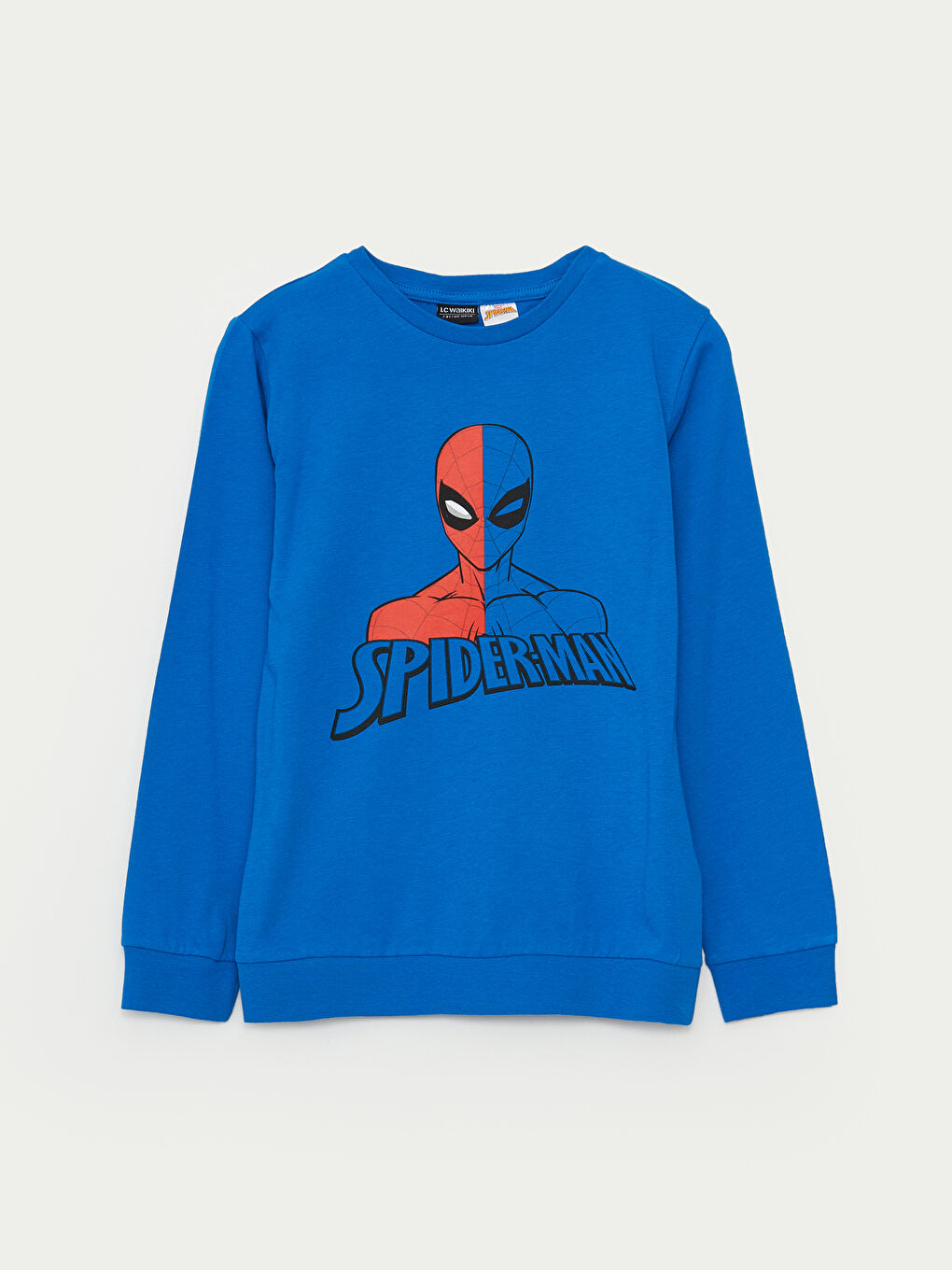 Tricou cu Mânecă Lungă Imprimat Spider-Man pentru Băieți cu Guler Rotund