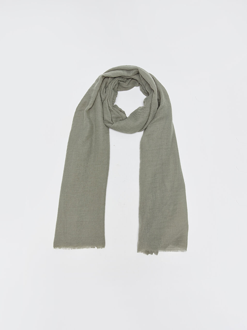 Yeşil Desenli Püskül Detaylı Kadın Şal