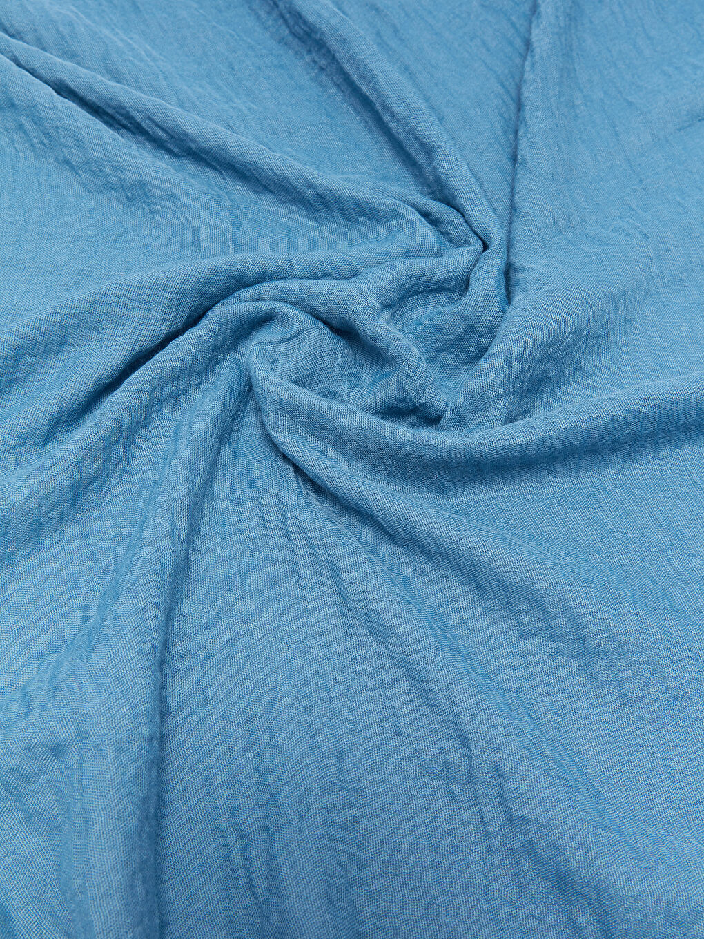 Mavi Desenli Püskül Detaylı Kadın Şal-2