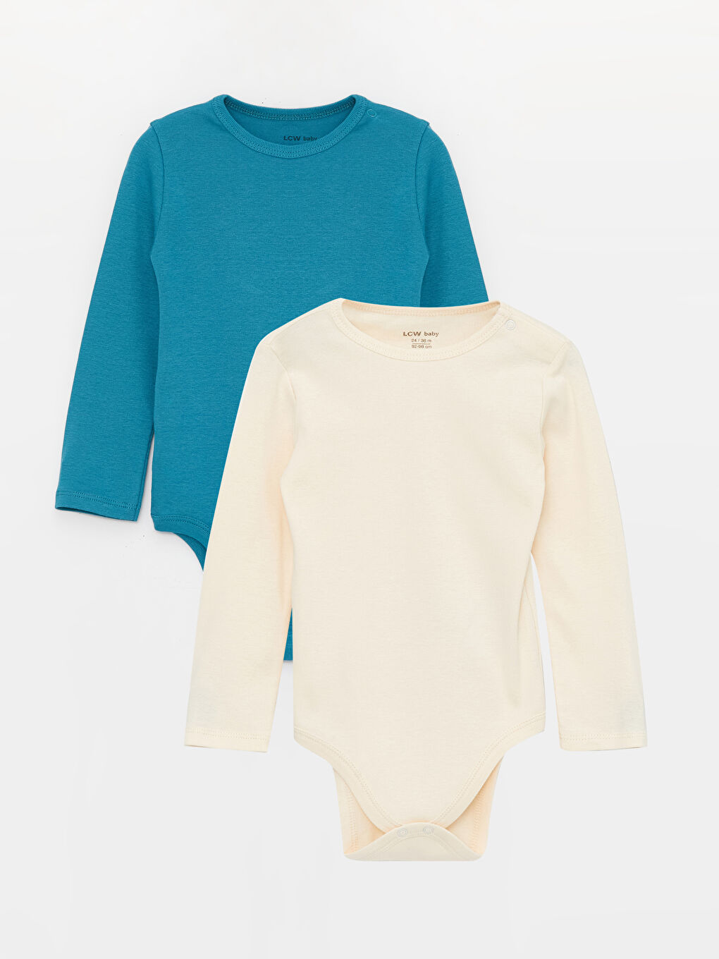 Mavi Bisiklet Yaka Uzun Kollu Basic Erkek Bebek Çıtçıtlı Bodysuit 2'li