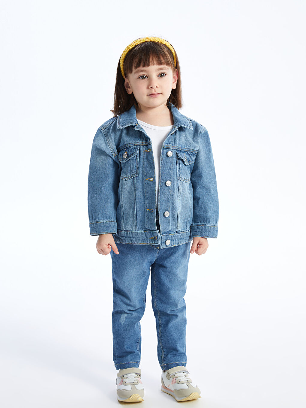 LCW baby Mavi Uzun Kollu Kız Bebek Jean Ceket - 2