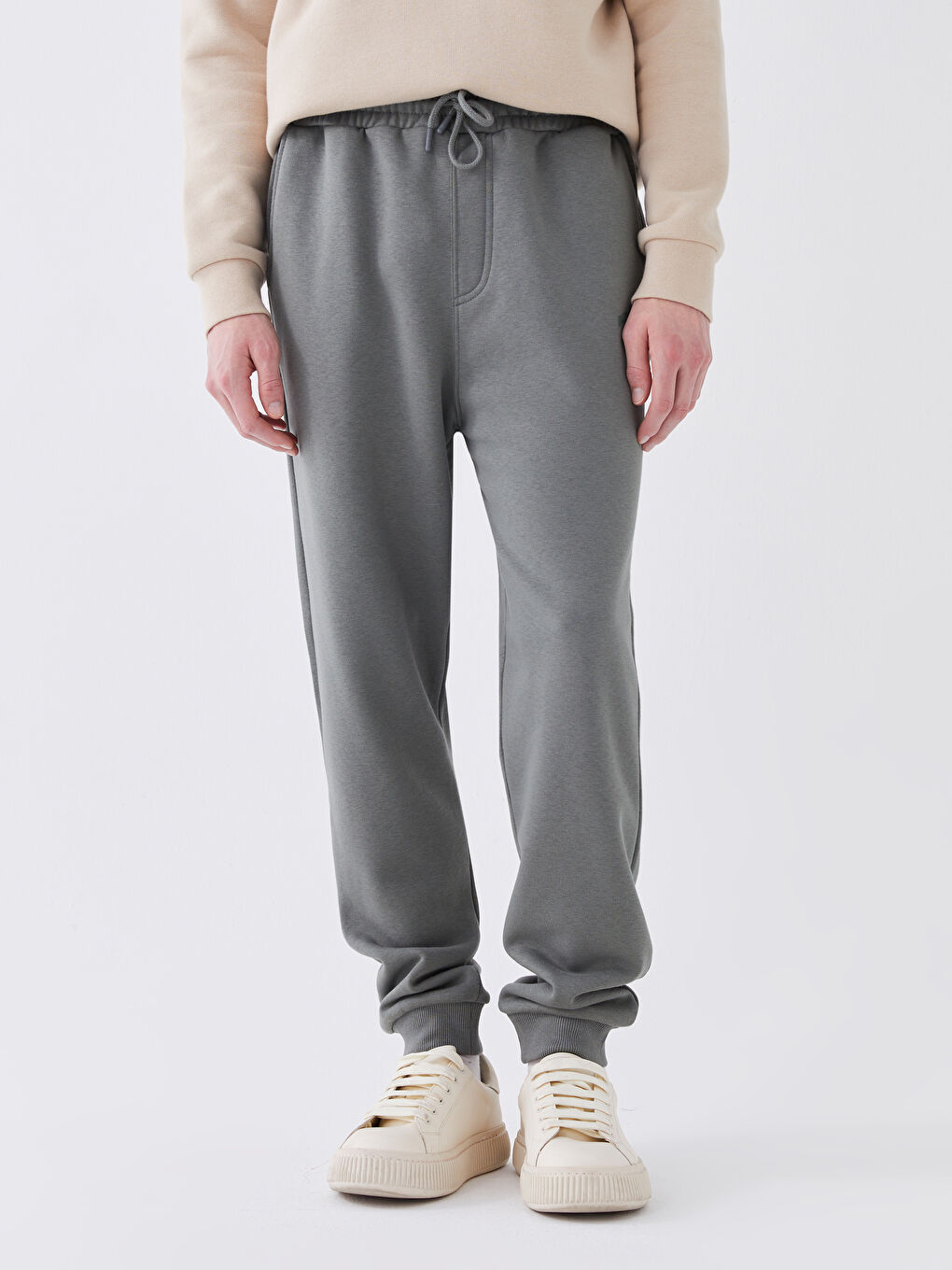 Haki Standart Kalıp Erkek Kalın Jogger Eşofman Altı-2