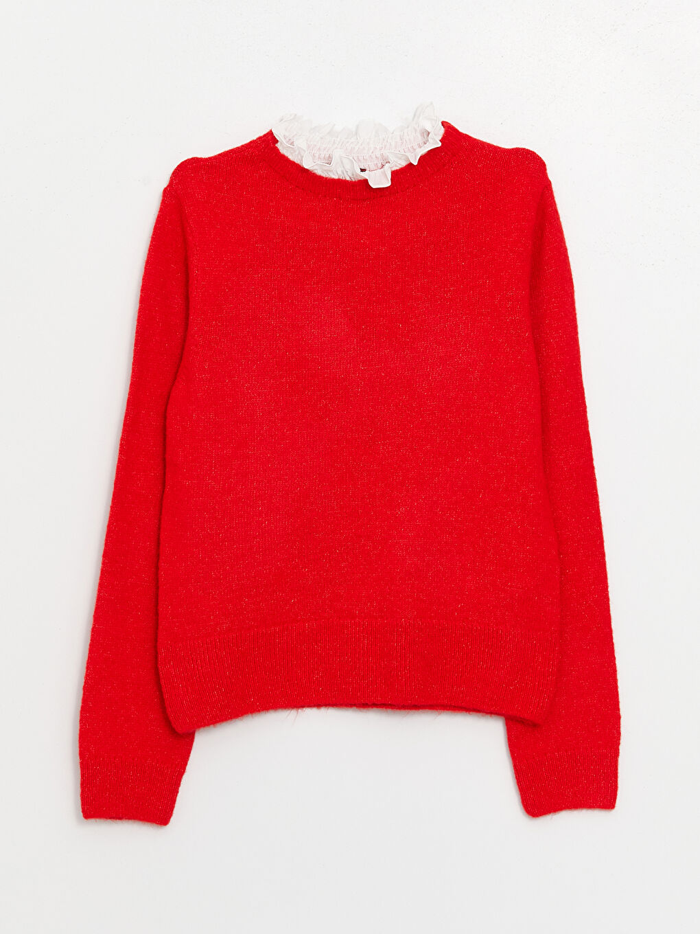 Crew Neck Plain Long Sleeve Women's Knitwear Sweater-5