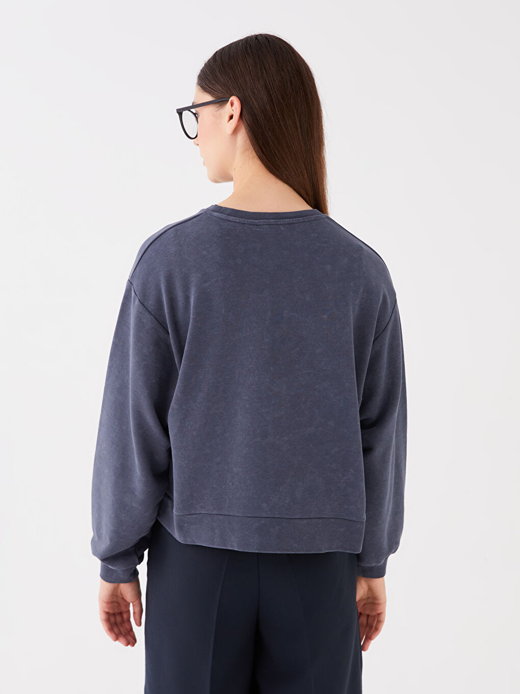 XSIDE Karbon Bisiklet Yaka Oversize Kadın Sweatshirt - 4