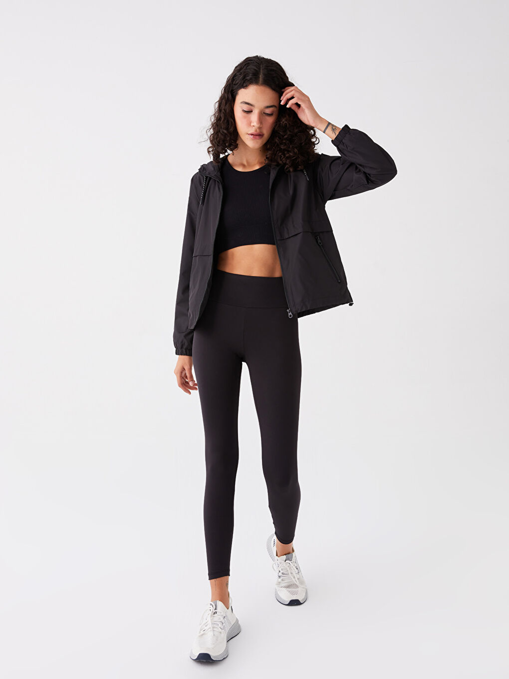 Elasticated Waist Plain Interlock Women's Leggings-1