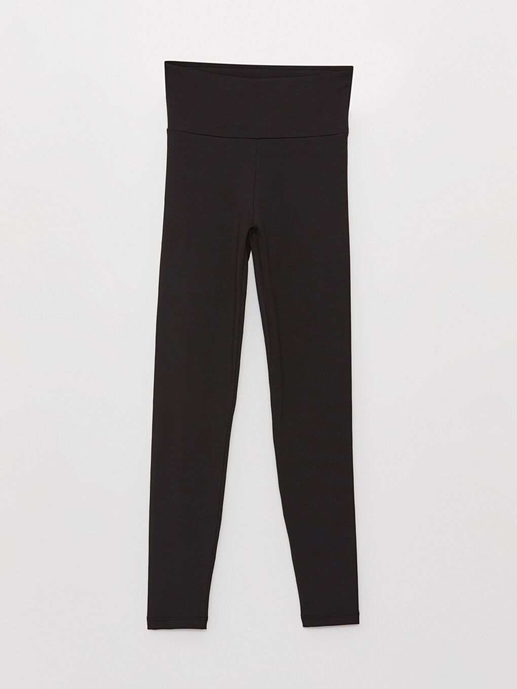 Elasticated Waist Plain Interlock Women's Leggings-5