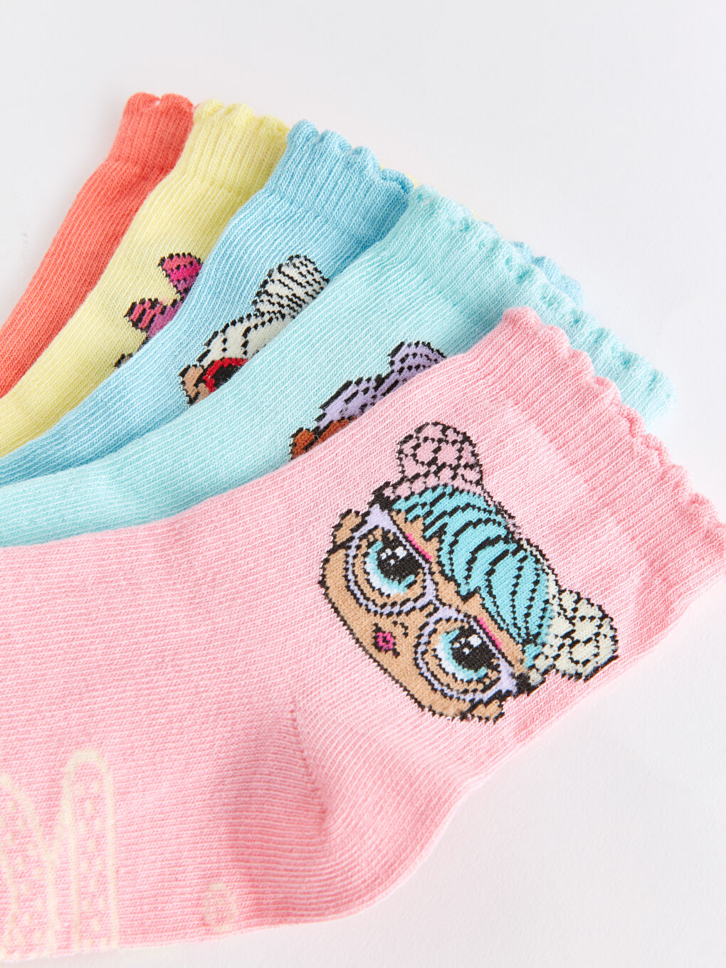 Pembe LOL Surprise OMG Lisanslı Kız Çocuk Soket Çorap 5'li-4