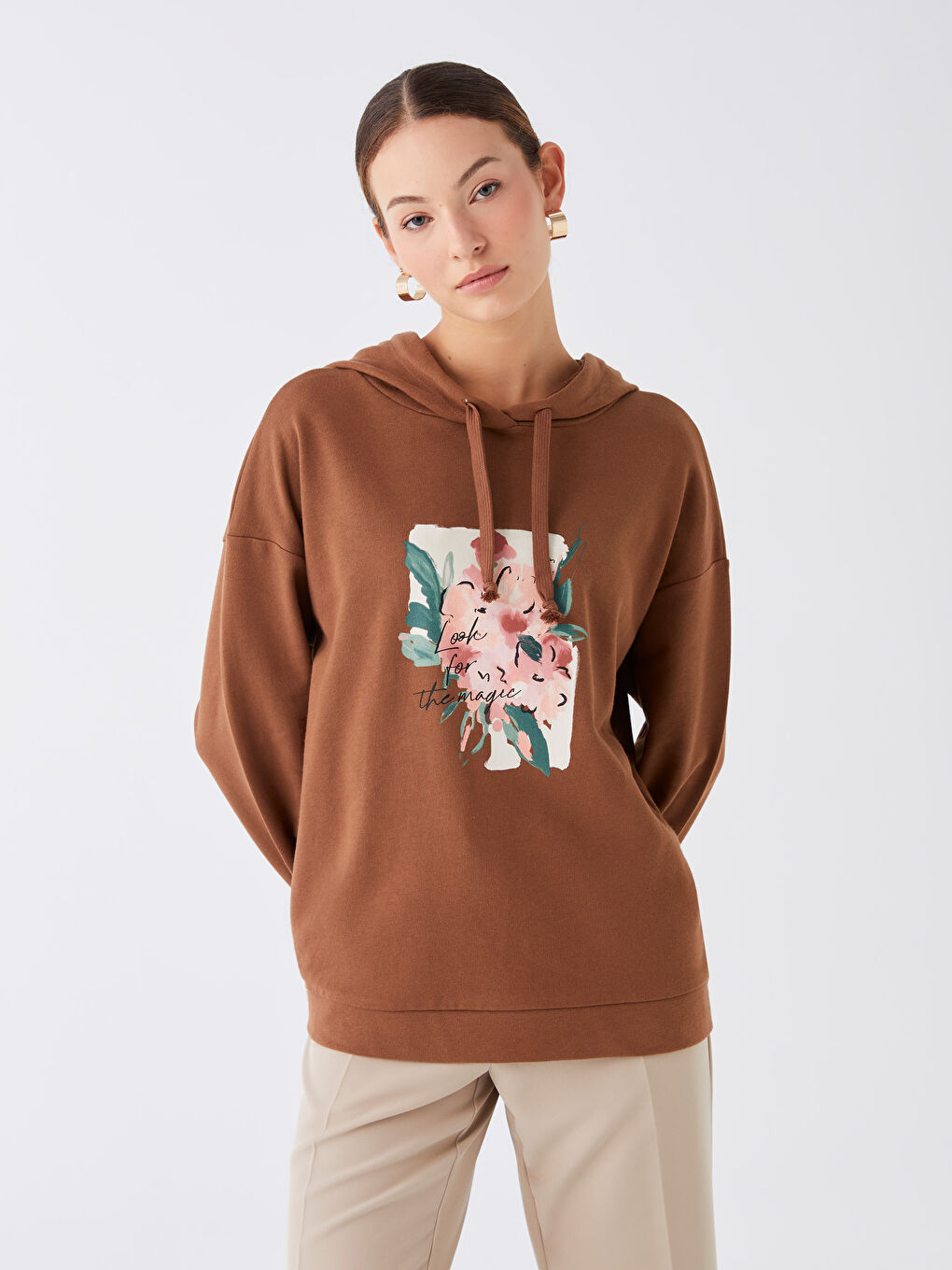 هودي نسائي بأكمام طويلة مطبوع-1